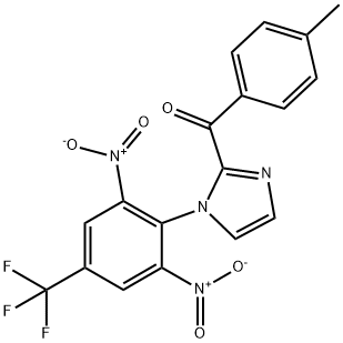 [1-[2,6-dinitro-4-(trifluoromethyl)phenyl]imidazol-2-yl]-(4-methylphenyl)methanone 化学構造式