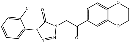 1-(2-chlorophenyl)-4-[2-(2,3-dihydro-1,4-benzodioxin-6-yl)-2-oxoethyl]tetrazol-5-one 化学構造式