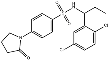 N-[1-(2,5-dichlorophenyl)propyl]-4-(2-oxopyrrolidin-1-yl)benzenesulfonamide Struktur