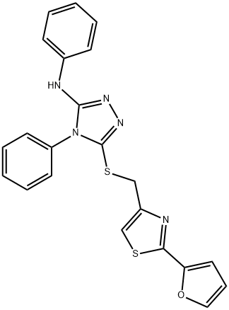 5-[[2-(furan-2-yl)-1,3-thiazol-4-yl]methylsulfanyl]-N,4-diphenyl-1,2,4-triazol-3-amine Structure