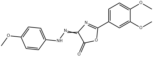 (4E)-2-(3,4-dimethoxyphenyl)-4-[(4-methoxyphenyl)hydrazinylidene]-1,3-oxazol-5-one Structure