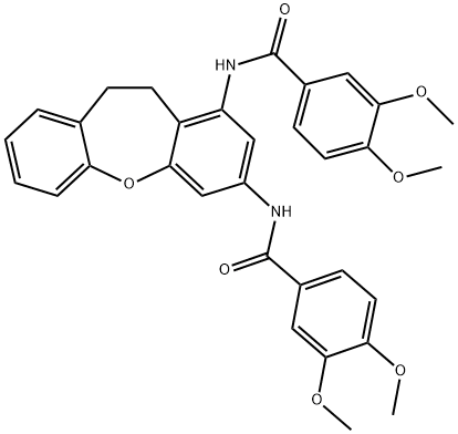 N-[4-[(3,4-dimethoxybenzoyl)amino]-5,6-dihydrobenzo[b][1]benzoxepin-2-yl]-3,4-dimethoxybenzamide Structure