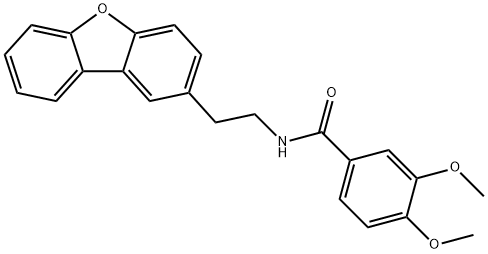 N-(2-dibenzofuran-2-ylethyl)-3,4-dimethoxybenzamide Structure