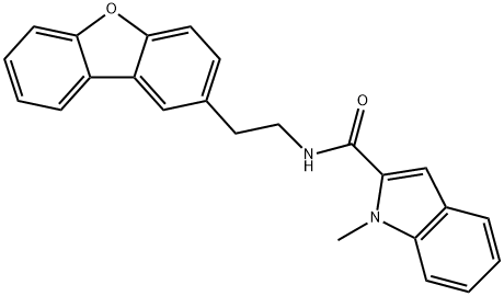 N-(2-dibenzofuran-2-ylethyl)-1-methylindole-2-carboxamide Structure