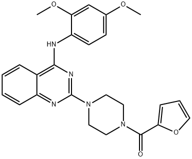 [4-[4-(2,4-dimethoxyanilino)quinazolin-2-yl]piperazin-1-yl]-(furan-2-yl)methanone Structure