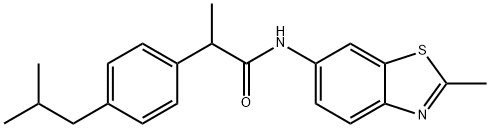 N-(2-methyl-1,3-benzothiazol-6-yl)-2-[4-(2-methylpropyl)phenyl]propanamide Structure