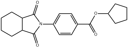 cyclopentyl 4-(1,3-dioxo-3a,4,5,6,7,7a-hexahydroisoindol-2-yl)benzoate Struktur