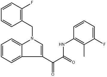 N-(3-fluoro-2-methylphenyl)-2-[1-[(2-fluorophenyl)methyl]indol-3-yl]-2-oxoacetamide Structure