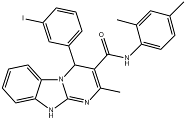 N-(2,4-dimethylphenyl)-4-(3-iodophenyl)-2-methyl-1,4-dihydropyrimido[1,2-a]benzimidazole-3-carboxamide Structure
