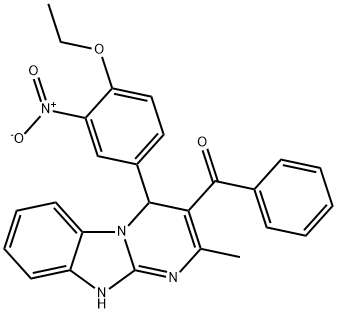 [4-(4-ethoxy-3-nitrophenyl)-2-methyl-1,4-dihydropyrimido[1,2-a]benzimidazol-3-yl]-phenylmethanone Structure