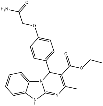 ethyl 4-[4-(2-amino-2-oxoethoxy)phenyl]-2-methyl-1,4-dihydropyrimido[1,2-a]benzimidazole-3-carboxylate Structure