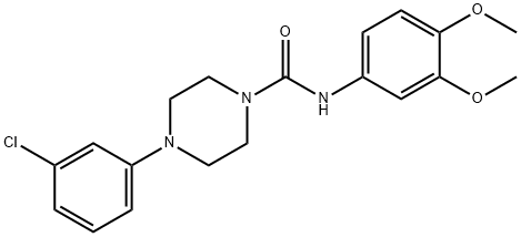 4-(3-chlorophenyl)-N-(3,4-dimethoxyphenyl)piperazine-1-carboxamide Structure