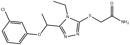 2-[[5-[1-(3-chlorophenoxy)ethyl]-4-ethyl-1,2,4-triazol-3-yl]sulfanyl]acetamide|