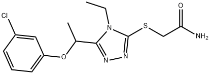 2-[[5-[1-(3-chlorophenoxy)ethyl]-4-ethyl-1,2,4-triazol-3-yl]sulfanyl]acetamide,894337-21-4,结构式