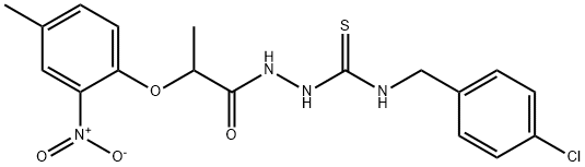 1-[(4-chlorophenyl)methyl]-3-[2-(4-methyl-2-nitrophenoxy)propanoylamino]thiourea 结构式