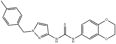 1-(2,3-dihydro-1,4-benzodioxin-6-yl)-3-[1-[(4-methylphenyl)methyl]pyrazol-3-yl]thiourea|