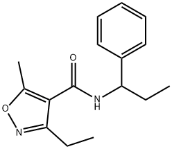3-ethyl-5-methyl-N-(1-phenylpropyl)-1,2-oxazole-4-carboxamide Structure