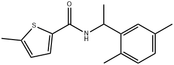 N-[1-(2,5-dimethylphenyl)ethyl]-5-methylthiophene-2-carboxamide 化学構造式