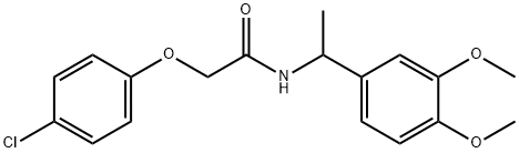 2-(4-chlorophenoxy)-N-[1-(3,4-dimethoxyphenyl)ethyl]acetamide Structure