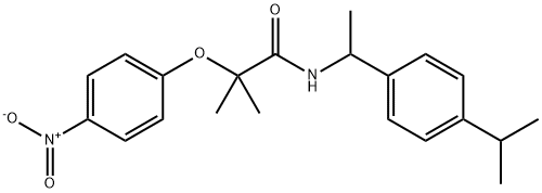 2-methyl-2-(4-nitrophenoxy)-N-[1-(4-propan-2-ylphenyl)ethyl]propanamide 结构式