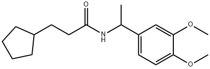 3-cyclopentyl-N-[1-(3,4-dimethoxyphenyl)ethyl]propanamide 结构式