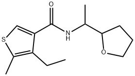 4-ethyl-5-methyl-N-[1-(oxolan-2-yl)ethyl]thiophene-3-carboxamide Structure