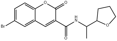 6-bromo-2-oxo-N-[1-(oxolan-2-yl)ethyl]chromene-3-carboxamide,894663-11-7,结构式