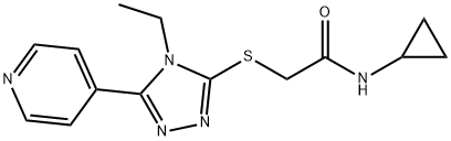 N-cyclopropyl-2-[(4-ethyl-5-pyridin-4-yl-1,2,4-triazol-3-yl)sulfanyl]acetamide Structure