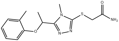 2-[[4-methyl-5-[1-(2-methylphenoxy)ethyl]-1,2,4-triazol-3-yl]sulfanyl]acetamide Structure