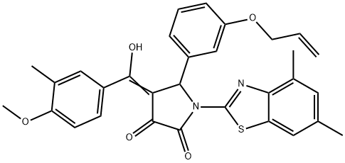 (4E)-1-(4,6-dimethyl-1,3-benzothiazol-2-yl)-4-[hydroxy-(4-methoxy-3-methylphenyl)methylidene]-5-(3-prop-2-enoxyphenyl)pyrrolidine-2,3-dione|