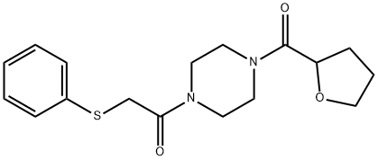 1-[4-(oxolane-2-carbonyl)piperazin-1-yl]-2-phenylsulfanylethanone,895940-81-5,结构式