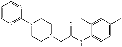 N-(2,4-dimethylphenyl)-2-(4-pyrimidin-2-ylpiperazin-1-yl)acetamide 结构式