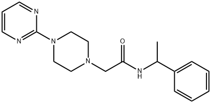 N-(1-phenylethyl)-2-(4-pyrimidin-2-ylpiperazin-1-yl)acetamide Structure