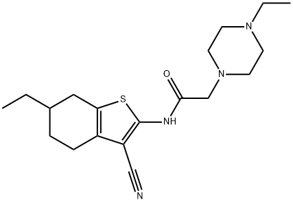 N-(3-cyano-6-ethyl-4,5,6,7-tetrahydro-1-benzothiophen-2-yl)-2-(4-ethylpiperazin-1-yl)acetamide Structure