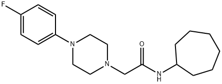 N-cycloheptyl-2-[4-(4-fluorophenyl)piperazin-1-yl]acetamide 结构式