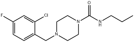 4-[(2-chloro-4-fluorophenyl)methyl]-N-propylpiperazine-1-carboxamide 化学構造式