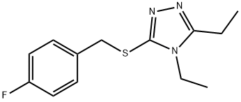 3,4-diethyl-5-[(4-fluorophenyl)methylsulfanyl]-1,2,4-triazole 结构式