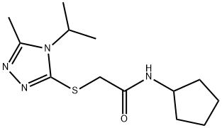 N-cyclopentyl-2-[(5-methyl-4-propan-2-yl-1,2,4-triazol-3-yl)sulfanyl]acetamide 结构式