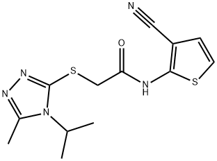 N-(3-cyanothiophen-2-yl)-2-[(5-methyl-4-propan-2-yl-1,2,4-triazol-3-yl)sulfanyl]acetamide 结构式