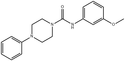 N-(3-methoxyphenyl)-4-phenylpiperazine-1-carboxamide 结构式