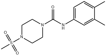 N-(3,4-dimethylphenyl)-4-methylsulfonylpiperazine-1-carboxamide 化学構造式