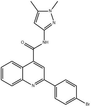 2-(4-bromophenyl)-N-(1,5-dimethylpyrazol-3-yl)quinoline-4-carboxamide 结构式