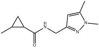 N-[(1,5-dimethylpyrazol-3-yl)methyl]-2-methylcyclopropane-1-carboxamide Struktur