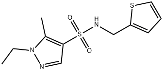 1-ethyl-5-methyl-N-(thiophen-2-ylmethyl)pyrazole-4-sulfonamide Struktur