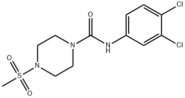 N-(3,4-dichlorophenyl)-4-methylsulfonylpiperazine-1-carboxamide Struktur