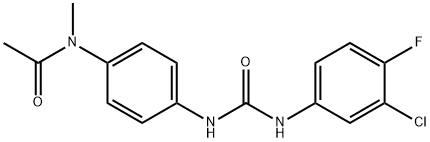 N-[4-[(3-chloro-4-fluorophenyl)carbamoylamino]phenyl]-N-methylacetamide 化学構造式