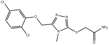 2-[[5-[(2,5-dichlorophenoxy)methyl]-4-methyl-1,2,4-triazol-3-yl]sulfanyl]acetamide Structure