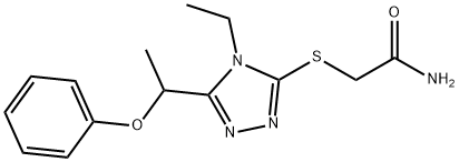 2-[[4-ethyl-5-(1-phenoxyethyl)-1,2,4-triazol-3-yl]sulfanyl]acetamide 结构式