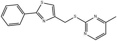 4-[(4-methylpyrimidin-2-yl)sulfanylmethyl]-2-phenyl-1,3-thiazole Structure