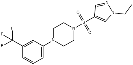 1-(1-ethylpyrazol-4-yl)sulfonyl-4-[3-(trifluoromethyl)phenyl]piperazine Structure